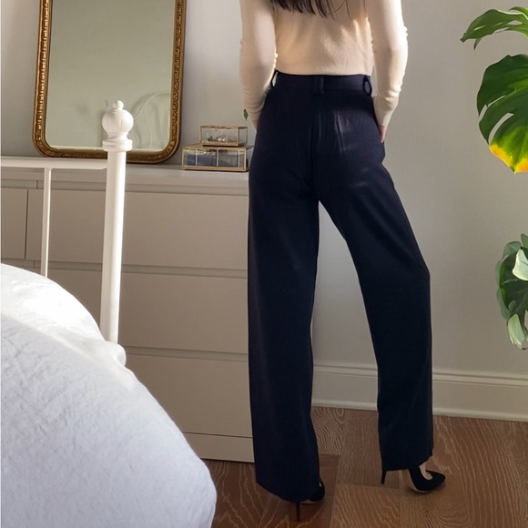 NWT NakedCashmere Hudson Wide Leg Cashmere Trousers 'Midnight' Size S - Picture 2 of 16